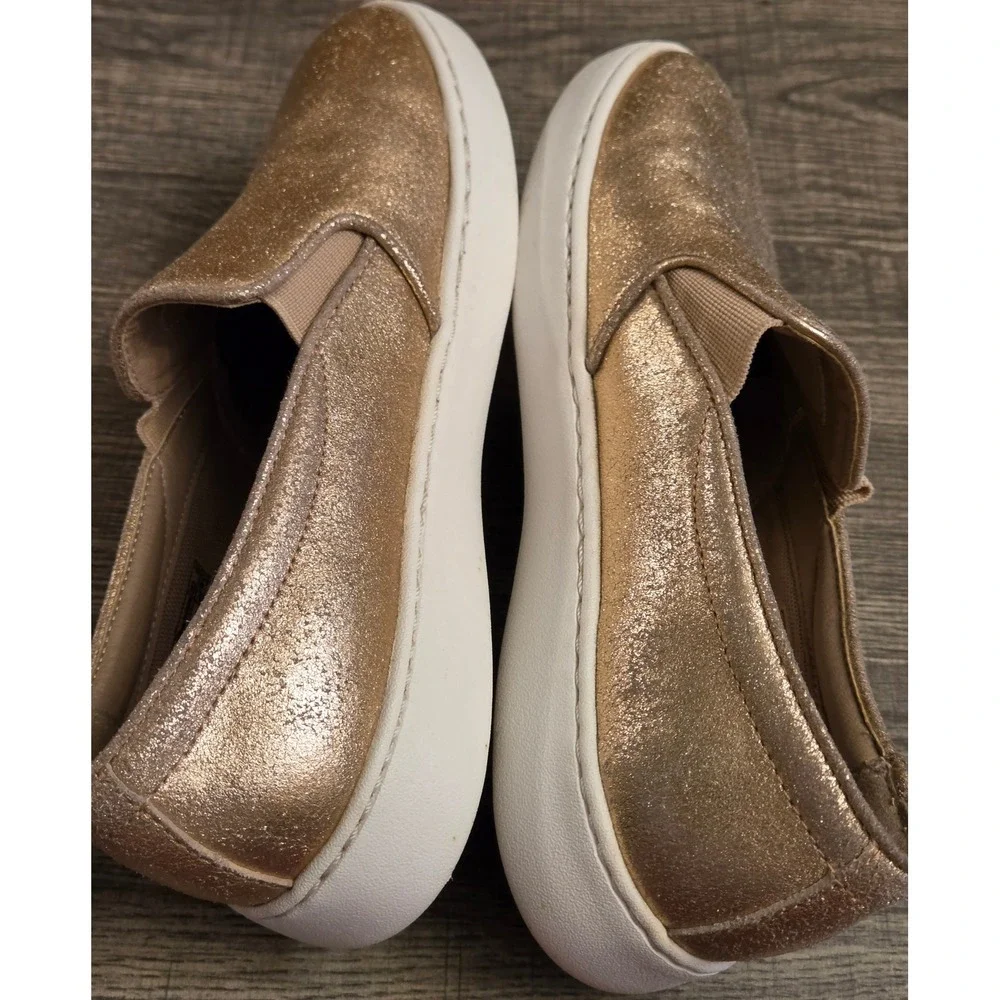 Vionic Pro Avery Vio-Grip Slip Resistant Shoes Womens Size 6 Metallic Suede